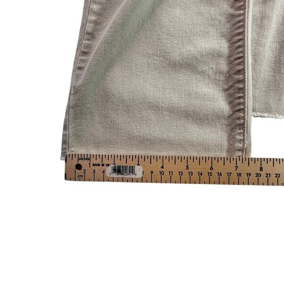 Mother The Insider Ankle Fray Jeans Chalk It Up Tan Crop Raw Hem Size 30 - Picture 8 of 16